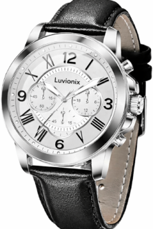Luvionix Classic Roman Chronograph Leather Watch
