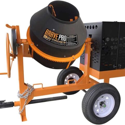 Brave 9 Cu. Ft. Poly Drum Concrete Mixer – Heavy-Duty Towable Design with Steel Frame & Oversized Dump Wheel