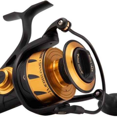 PENN Spinfisher VI Saltwater Spinning Fishing Reel – IPX5 Sealed, CNC Gear Technology, HT-100 Drag System, Superline Spool