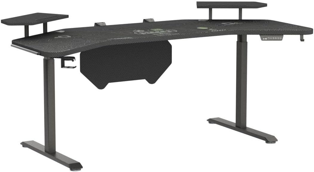 JWX 72" Dual Motor Electric Standing Gaming Desk – RGB LED, Wing-Shaped Workstation with Cable Management, Memory Settings & Accessories for Streamers & Creators - Image 5