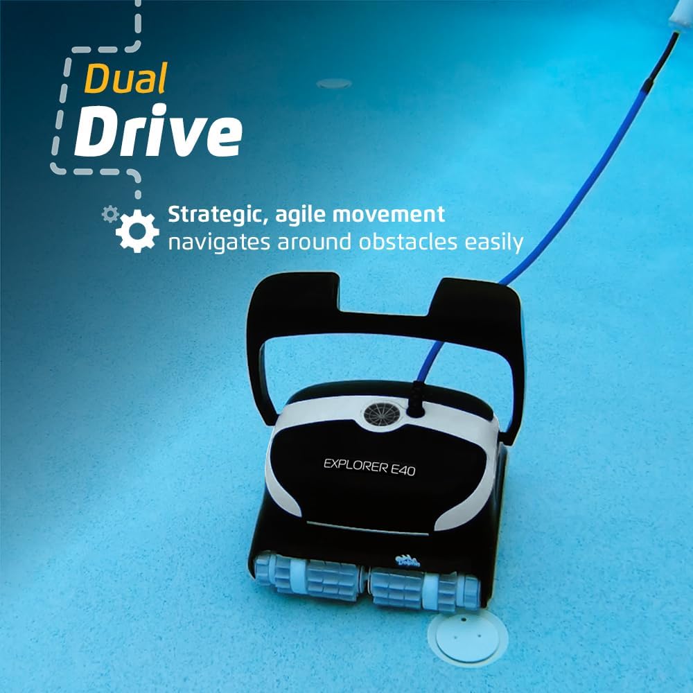 Dolphin Explorer E40 Robotic Pool Cleaner with Wi-Fi – Wall-Climbing, Waterline Scrubbing, Dual Drive Precision, for Inground Pools up to 50 ft - Image 39