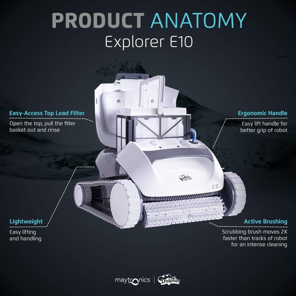 Dolphin Explorer E40 Robotic Pool Cleaner with Wi-Fi – Wall-Climbing, Waterline Scrubbing, Dual Drive Precision, for Inground Pools up to 50 ft - Image 9