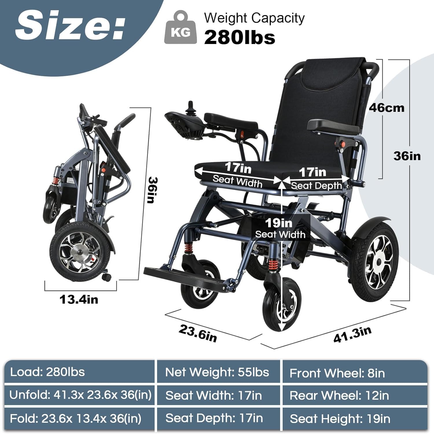 2025 Reclining Electric Wheelchair – 30+ Mile Range, Foldable All-Terrain Power Chair with Dual Batteries, Headrest & Telescopic Handle - Image 2