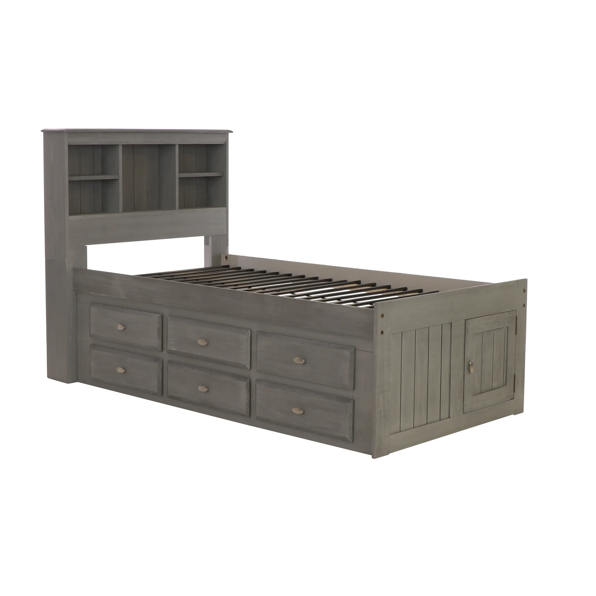 Beltenza Twin Size Bed Frame with Headboard Bookcase & 6 Drawers - Image 6