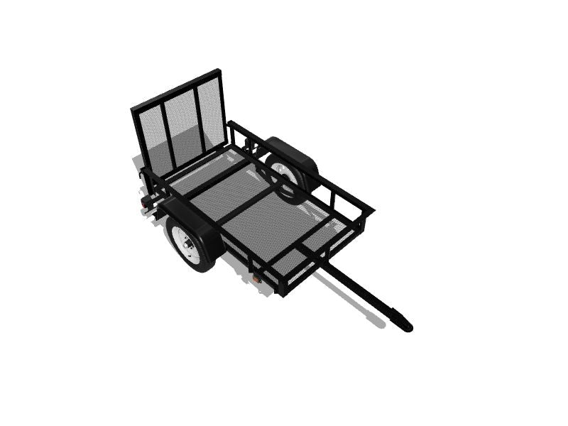 Durable 4×7 Carry-On Utility Trailer Steel Mesh - Image 2