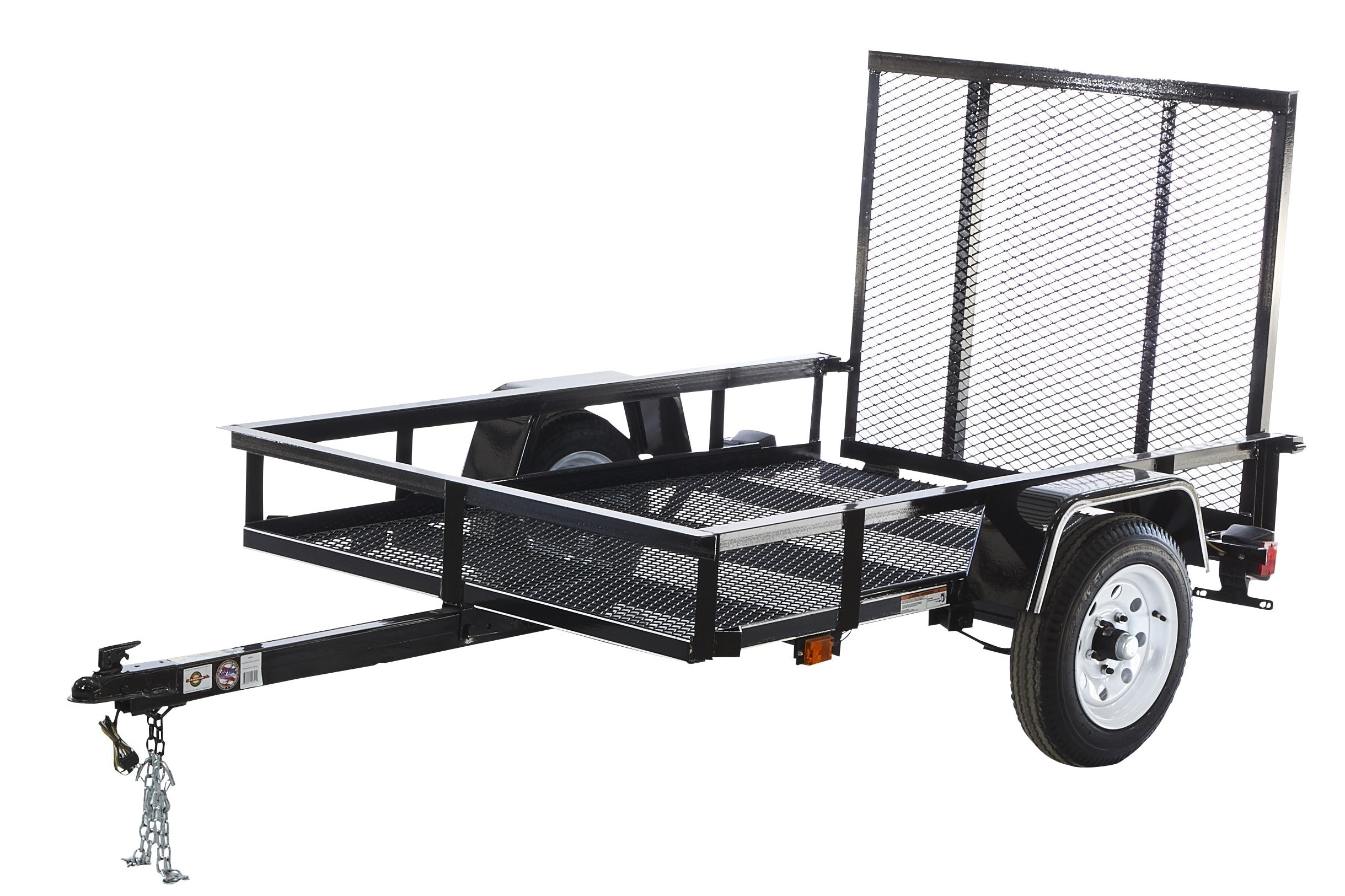 Durable 4×7 Carry-On Utility Trailer Steel Mesh