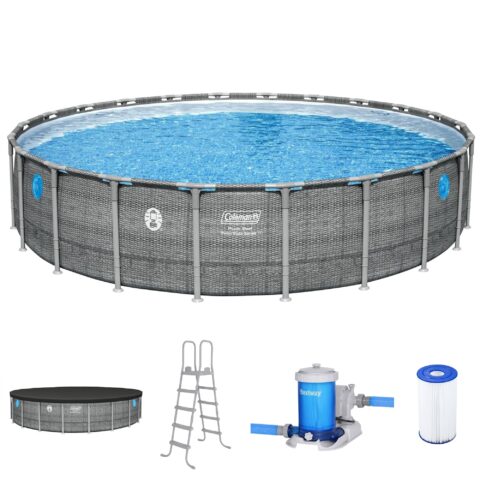 Coleman Power Steel 22ft x 52in Round Above Ground Pool Set with Pump