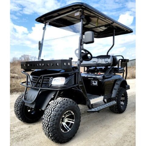 eMACHINE 48V Lifted Electric Golf Cart – Fully Loaded Off-Road Cruiser, Black Edition