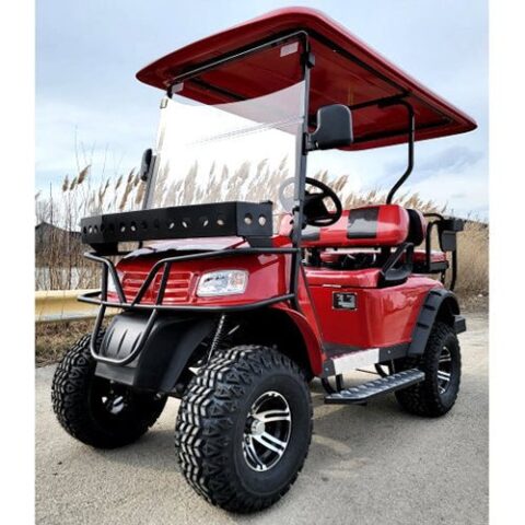 eMACHINE 48V Lifted Electric Golf Cart – Fully Loaded Off-Road Cruiser, Red Edition